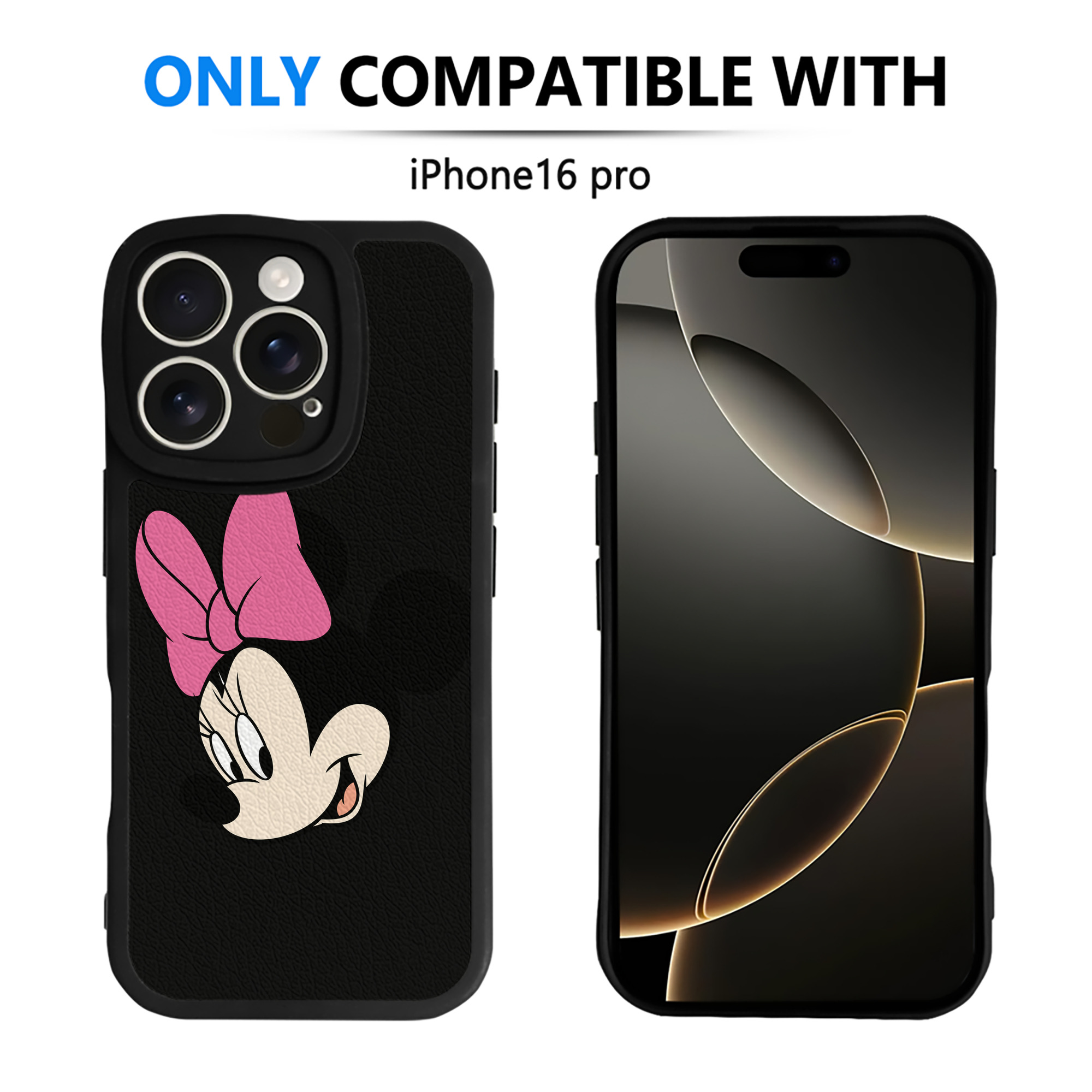 （画像用） ミッキーマウス Mickey Mouse 【iPhone 16シリーズ対応】シリコンスマホケース（レザー調） 材質：シリコン